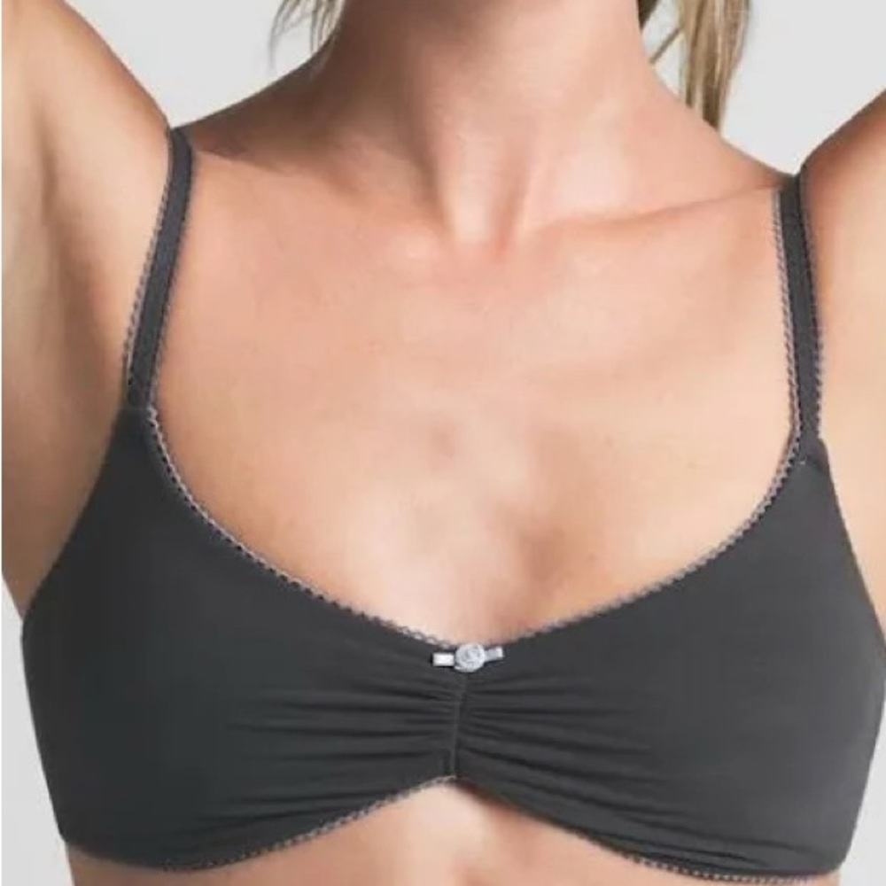 Skims Fits Everybody Picot Skimpy Scoop Bralette | Ash Contrast